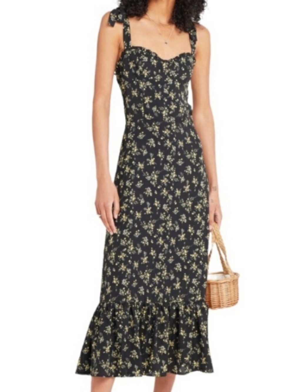 O.P.T. One Pretty Time Toile de Joy Floral Midi Dress medium‎